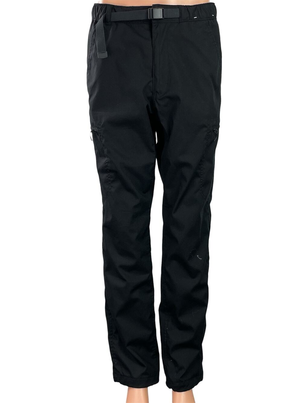 Uniqlo Heat Tech Unisex Black High Rise Chino Khaki Straight Trousers Pants S
